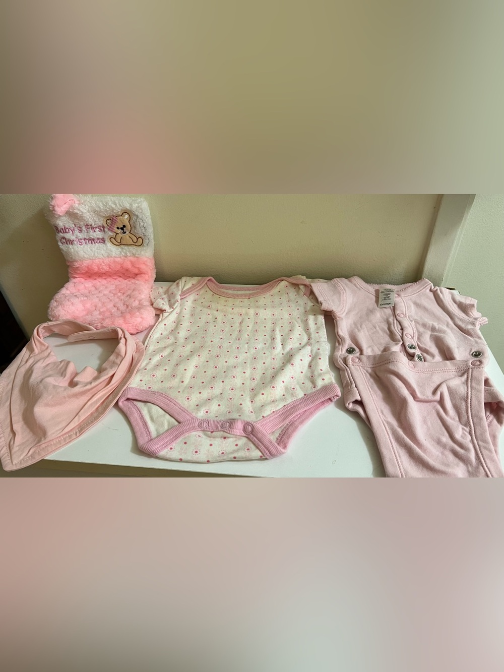 Baby Pink Floral Dot One-Piece Bodysuit